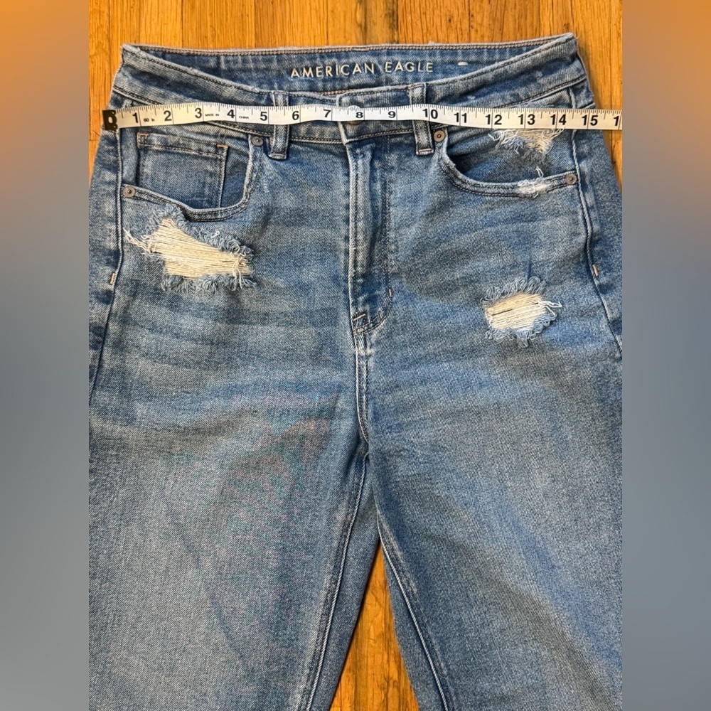 American Eagle stretch denim mom jeans casual everyday straight leg size 8 reg - Picture 4 of 9